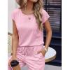imageEkouaer Womens Pajama Sets Cap Sleeve Sleepwear Tops and Long Pants Comfy Pjs 2 Piece Lounge Set with Pockets SXXLLight Pink