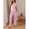 imageEkouaer Womens Pajama Sets Cap Sleeve Sleepwear Tops and Long Pants Comfy Pjs 2 Piece Lounge Set with Pockets SXXLLight Pink