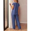 imageEkouaer Womens Pajama Sets Cap Sleeve Sleepwear Tops and Long Pants Comfy Pjs 2 Piece Lounge Set with Pockets SXXLNavy Blue