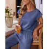 imageEkouaer Womens Pajama Sets Cap Sleeve Sleepwear Tops and Long Pants Comfy Pjs 2 Piece Lounge Set with Pockets SXXLNavy Blue
