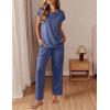 imageEkouaer Womens Pajama Sets Cap Sleeve Sleepwear Tops and Long Pants Comfy Pjs 2 Piece Lounge Set with Pockets SXXLNavy Blue