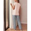imageEkouaer Womens Pajama Sets Cap Sleeve Sleepwear Tops and Long Pants Comfy Pjs 2 Piece Lounge Set with Pockets SXXLPink Grey Star