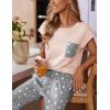 imageEkouaer Womens Pajama Sets Cap Sleeve Sleepwear Tops and Long Pants Comfy Pjs 2 Piece Lounge Set with Pockets SXXLPink Grey Star