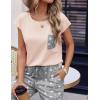 imageEkouaer Womens Pajama Sets Cap Sleeve Sleepwear Tops and Long Pants Comfy Pjs 2 Piece Lounge Set with Pockets SXXLPink Grey Star