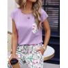 imageEkouaer Womens Pajama Sets Cap Sleeve Sleepwear Tops and Long Pants Comfy Pjs 2 Piece Lounge Set with Pockets SXXLPurple Flower