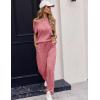 imageEkouaer Womens Pajama Sets Cap Sleeve Sleepwear Tops and Long Pants Comfy Pjs 2 Piece Lounge Set with Pockets SXXLPurple Red