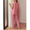 imageEkouaer Womens Pajama Sets Cap Sleeve Sleepwear Tops and Long Pants Comfy Pjs 2 Piece Lounge Set with Pockets SXXLPurple Red