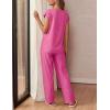 imageEkouaer Womens Pajama Sets Cap Sleeve Sleepwear Tops and Long Pants Comfy Pjs 2 Piece Lounge Set with Pockets SXXLRose Red
