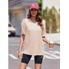 imageEkouaer 2 Pack Womens Pajama Tops Short Sleeve Oversized T Shirts Summer Spring Tops 2025 Basic Casual Tee Top SXXLArmy GreenBeige