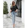imageEkouaer 2 Pack Womens Pajama Tops Short Sleeve Oversized T Shirts Summer Spring Tops 2025 Basic Casual Tee Top SXXLBlackBlack