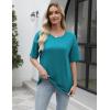 imageEkouaer 2 Pack Womens Pajama Tops Short Sleeve Oversized T Shirts Summer Spring Tops 2025 Basic Casual Tee Top SXXLBlue GreenPurple