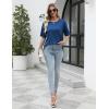 imageEkouaer 2 Pack Womens Pajama Tops Short Sleeve Oversized T Shirts Summer Spring Tops 2025 Basic Casual Tee Top SXXLBlueCharcoal Heather