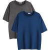 imageEkouaer 2 Pack Womens Pajama Tops Short Sleeve Oversized T Shirts Summer Spring Tops 2025 Basic Casual Tee Top SXXLBlueCharcoal Heather