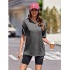 imageEkouaer 2 Pack Womens Pajama Tops Short Sleeve Oversized T Shirts Summer Spring Tops 2025 Basic Casual Tee Top SXXLCharcoal HeatherLight Grey Heather