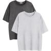 imageEkouaer 2 Pack Womens Pajama Tops Short Sleeve Oversized T Shirts Summer Spring Tops 2025 Basic Casual Tee Top SXXLCharcoal HeatherLight Grey Heather