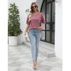imageEkouaer 2 Pack Womens Pajama Tops Short Sleeve Oversized T Shirts Summer Spring Tops 2025 Basic Casual Tee Top SXXLClear BlueOld Rose