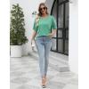 imageEkouaer 2 Pack Womens Pajama Tops Short Sleeve Oversized T Shirts Summer Spring Tops 2025 Basic Casual Tee Top SXXLLight GreenWine Red