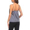 imageEkouaer 3 Pack Womens Silk Satin Tank Top V Neck Camisole Cami Spaghetti Strap Top Loose Sleeveless Blouses Tank ShirtBlackGrayDark Green