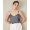imageEkouaer 3 Pack Womens Silk Satin Tank Top V Neck Camisole Cami Spaghetti Strap Top Loose Sleeveless Blouses Tank ShirtBlackGrayDark Green