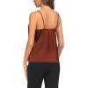 imageEkouaer 3 Pack Womens Silk Satin Tank Top V Neck Camisole Cami Spaghetti Strap Top Loose Sleeveless Blouses Tank ShirtKhakiChampagneWhite
