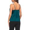 imageEkouaer 3 Pack Womens Silk Satin Tank Top V Neck Camisole Cami Spaghetti Strap Top Loose Sleeveless Blouses Tank ShirtWhitePinkDark Green