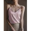 imageEkouaer 3 Pack Womens Silk Satin Tank Top V Neck Camisole Cami Spaghetti Strap Top Loose Sleeveless Blouses Tank ShirtWhitePinkKhaki
