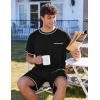 imageEkouaer Mens Pajamas Set Casual Short Sleeve Shirts and Shorts Soft 2 Piece Loungewear With PocketsBlack