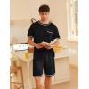 imageEkouaer Mens Pajamas Set Casual Short Sleeve Shirts and Shorts Soft 2 Piece Loungewear With PocketsBlack