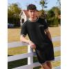 imageEkouaer Mens Pajamas Set Casual Short Sleeve Shirts and Shorts Soft 2 Piece Loungewear With PocketsBlack