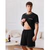 imageEkouaer Mens Pajamas Set Casual Short Sleeve Shirts and Shorts Soft 2 Piece Loungewear With PocketsBlack