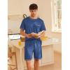 imageEkouaer Mens Pajamas Set Casual Short Sleeve Shirts and Shorts Soft 2 Piece Loungewear With PocketsBlue