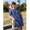 imageEkouaer Mens Pajamas Set Casual Short Sleeve Shirts and Shorts Soft 2 Piece Loungewear With PocketsBlue