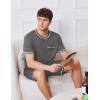 imageEkouaer Mens Pajamas Set Casual Short Sleeve Shirts and Shorts Soft 2 Piece Loungewear With PocketsDark Grey