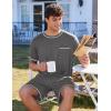 imageEkouaer Mens Pajamas Set Casual Short Sleeve Shirts and Shorts Soft 2 Piece Loungewear With PocketsDark Grey
