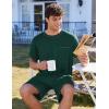 imageEkouaer Mens Pajamas Set Casual Short Sleeve Shirts and Shorts Soft 2 Piece Loungewear With PocketsGreen