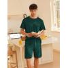 imageEkouaer Mens Pajamas Set Casual Short Sleeve Shirts and Shorts Soft 2 Piece Loungewear With PocketsGreen