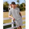 imageEkouaer Mens Pajamas Set Casual Short Sleeve Shirts and Shorts Soft 2 Piece Loungewear With PocketsLight Grey