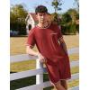 imageEkouaer Mens Pajamas Set Casual Short Sleeve Shirts and Shorts Soft 2 Piece Loungewear With PocketsWine Red