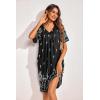 imageEkouaer Womens House Dress Floral Print Nightgown with Pockets Mumu DressBlack