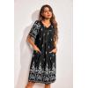 imageEkouaer Womens House Dress Floral Print Nightgown with Pockets Mumu DressBlack