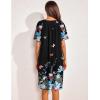 imageEkouaer Womens House Dress Floral Print Nightgown with Pockets Mumu DressBlack Butterfly