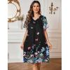 imageEkouaer Womens House Dress Floral Print Nightgown with Pockets Mumu DressBlack Butterfly