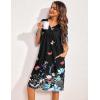 imageEkouaer Womens House Dress Floral Print Nightgown with Pockets Mumu DressBlack Butterfly