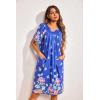 imageEkouaer Womens House Dress Floral Print Nightgown with Pockets Mumu DressBlue