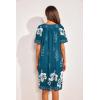 imageEkouaer Womens House Dress Floral Print Nightgown with Pockets Mumu DressBlue Green