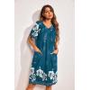 imageEkouaer Womens House Dress Floral Print Nightgown with Pockets Mumu DressBlue Green