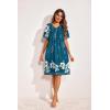 imageEkouaer Womens House Dress Floral Print Nightgown with Pockets Mumu DressBlue Green