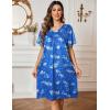 imageEkouaer Womens House Dress Floral Print Nightgown with Pockets Mumu DressBlue Leaf
