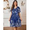imageEkouaer Womens House Dress Floral Print Nightgown with Pockets Mumu DressBlue and White Flower