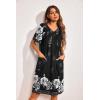 imageEkouaer Womens House Dress Floral Print Nightgown with Pockets Mumu DressFloral Black